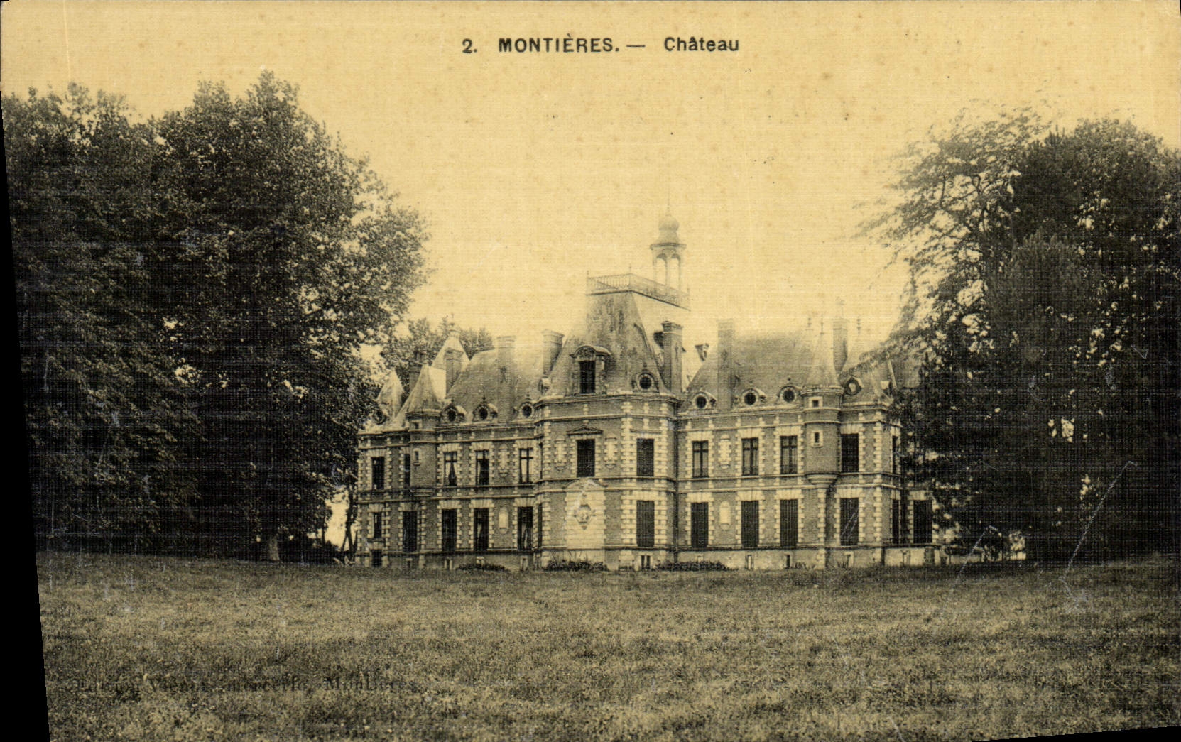 CPA Chateau Montieres (carte toilee)