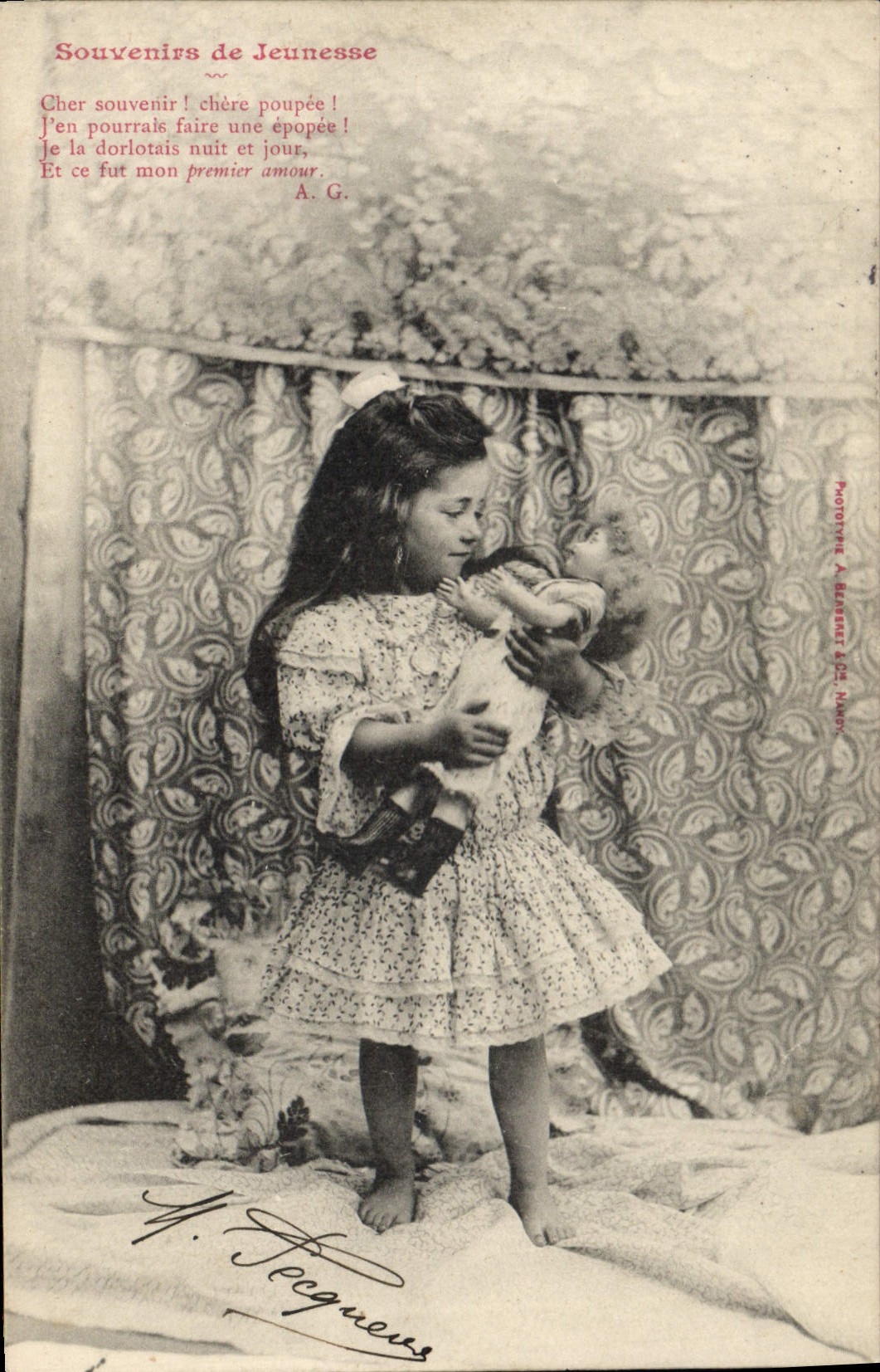 CPA Fantaisie Enfants Poupee Souvenirs de jeunesse