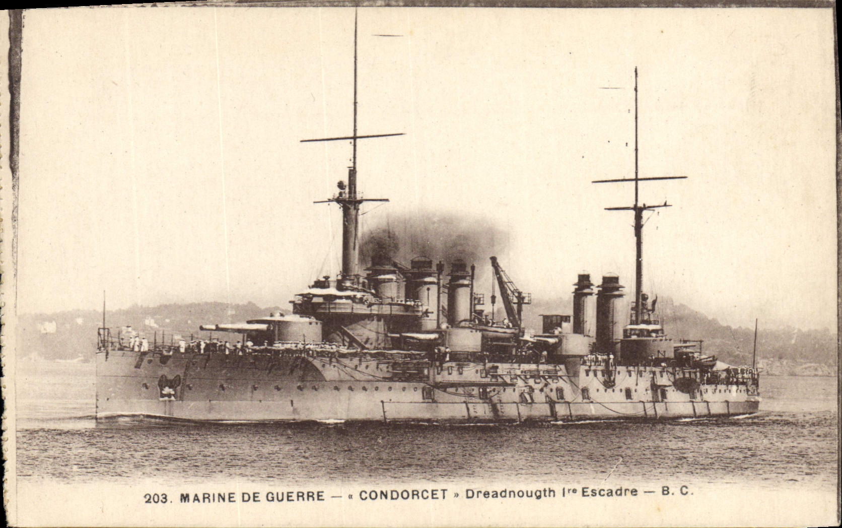 CPA Bateau de Guerre Condorcet Dreadnougth 1ere escadre