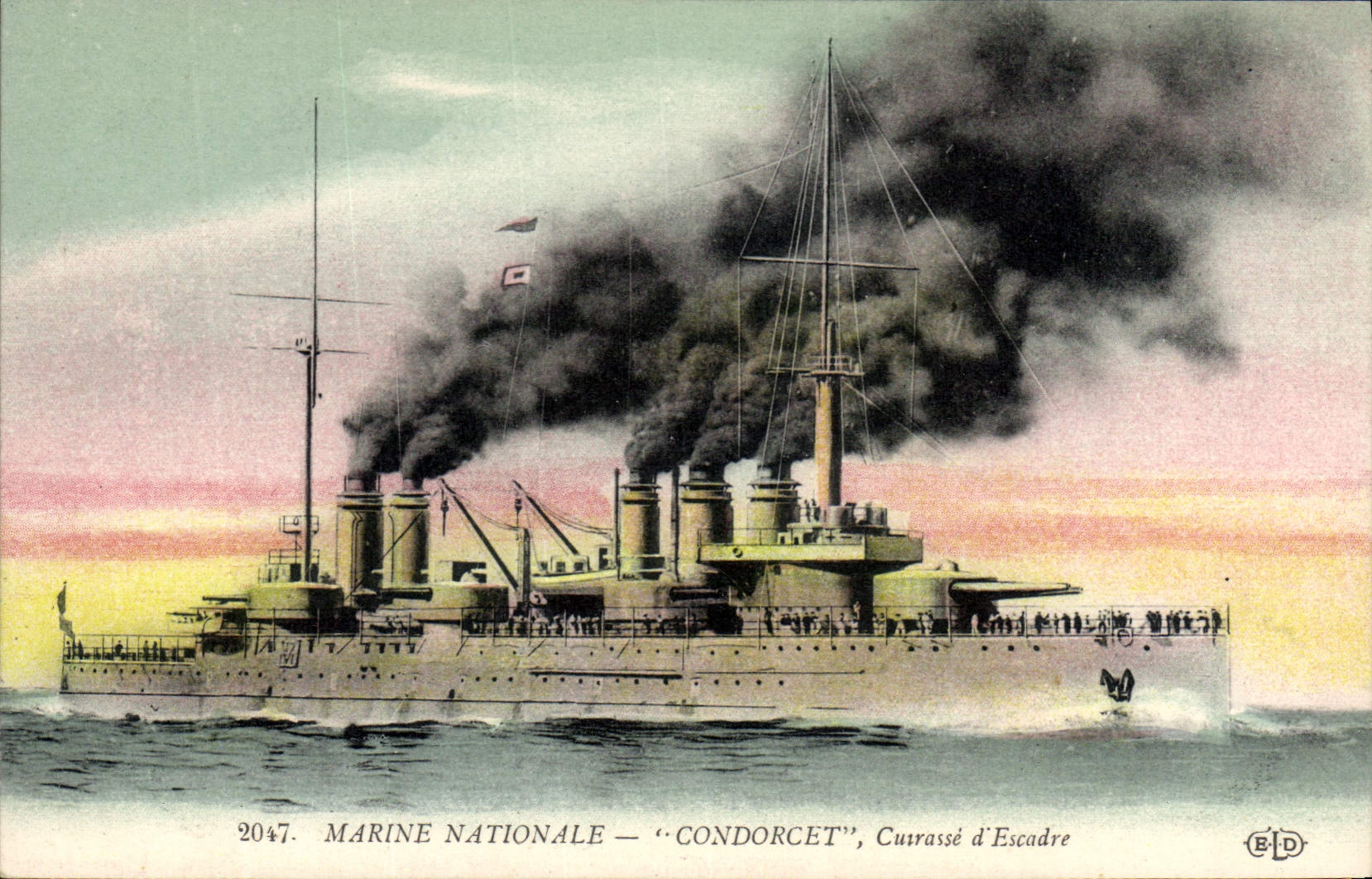 CPA Bateau de Guerre Condorcet Cuirasse d'escadre 