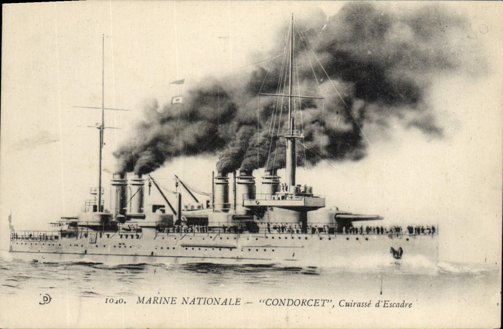 CPA Bateau de Guerre Condorcet Cuirasse d'escadre