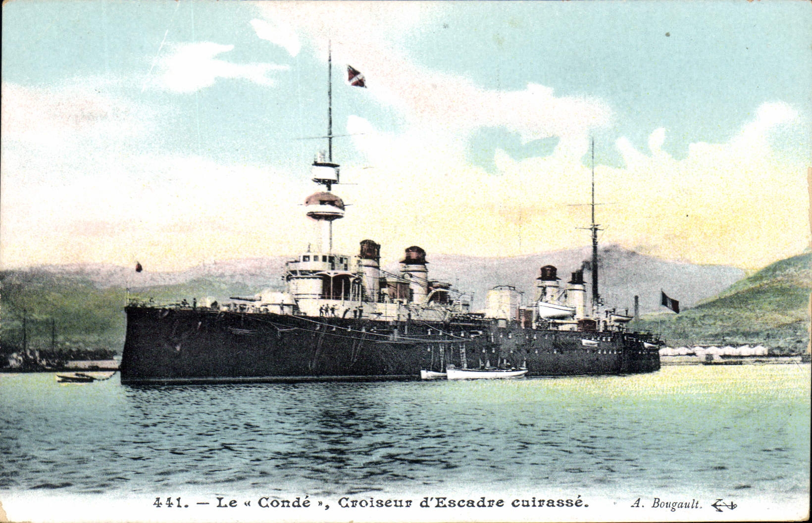 CPA Bateau de Guerre Le Conde Croiseur d'escadre Cuirasse