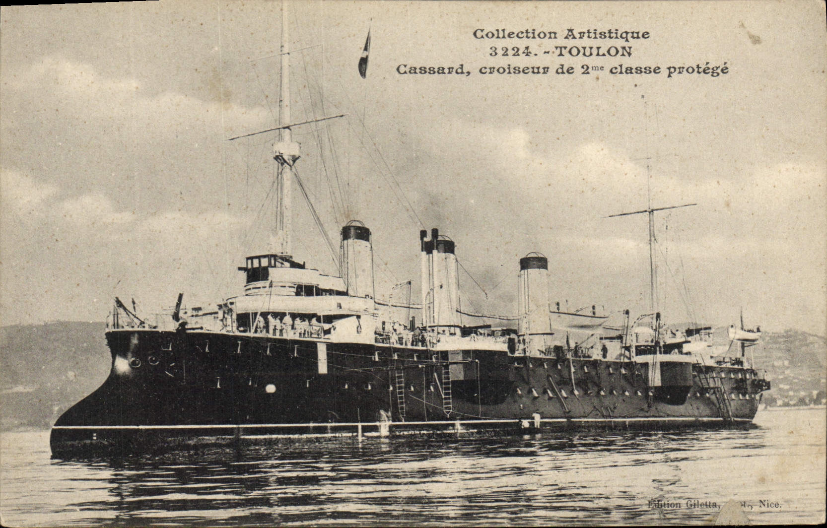 CPA Bateau de Guerre Toulon Cassard Croiseur de 2eme classe protege