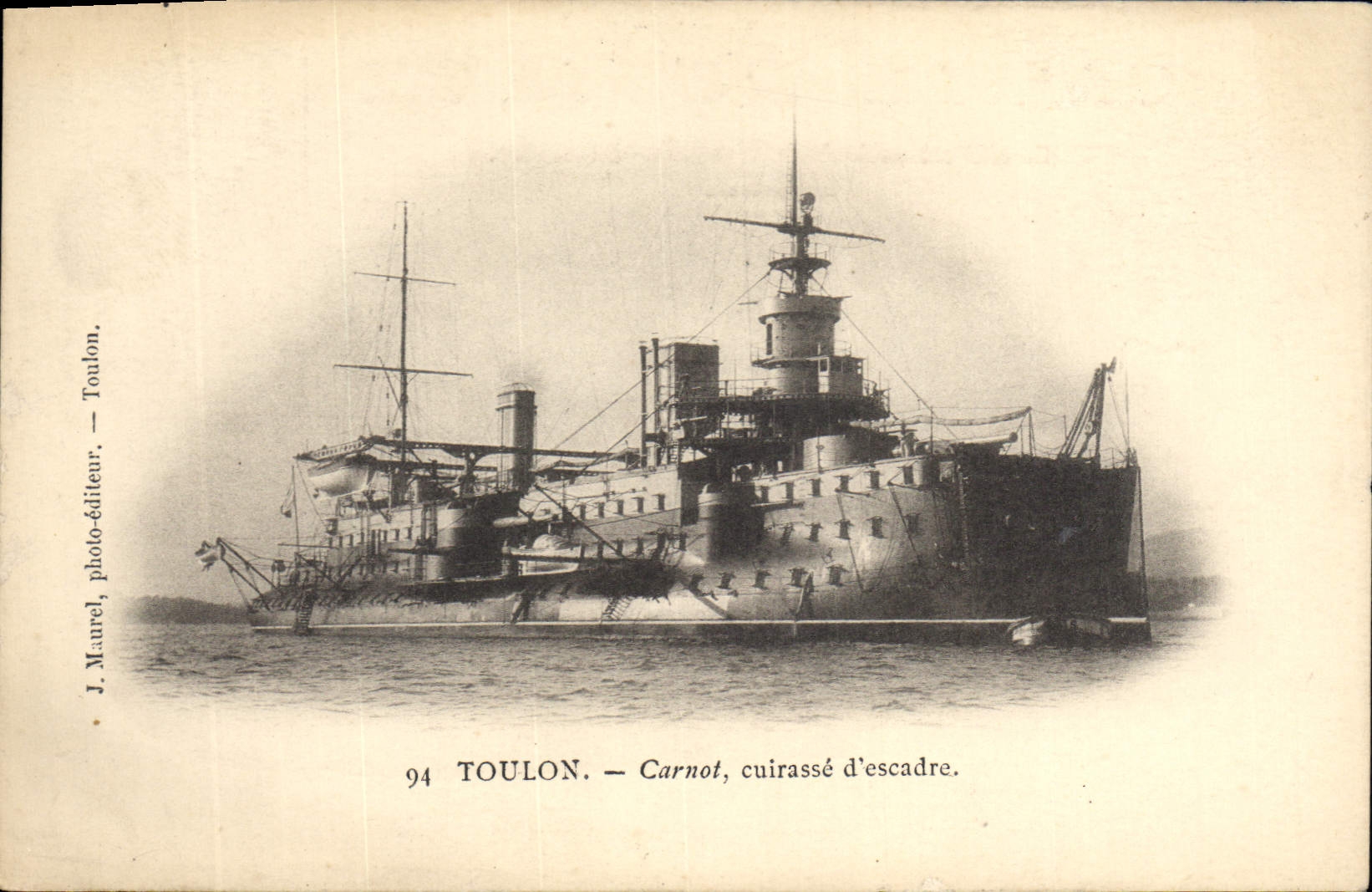CPA Bateau de Guerre Toulon Carnot Cuirasse d'escadre 