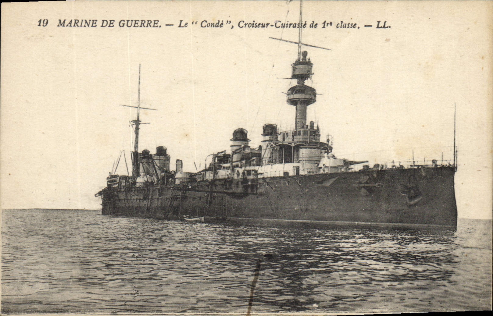 CPA Bateau de Guerre Le Conde Croiseur Cuirasse de 1ere classe
