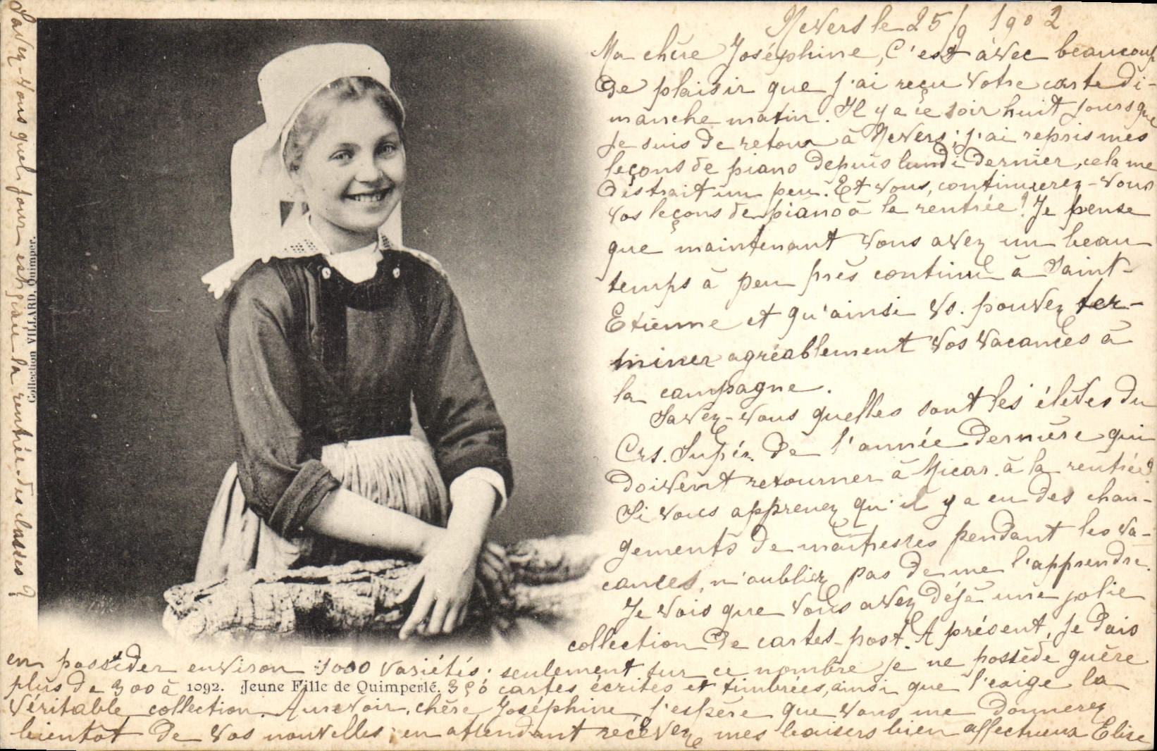 CPA Folklore Jeune fille de Quimperle