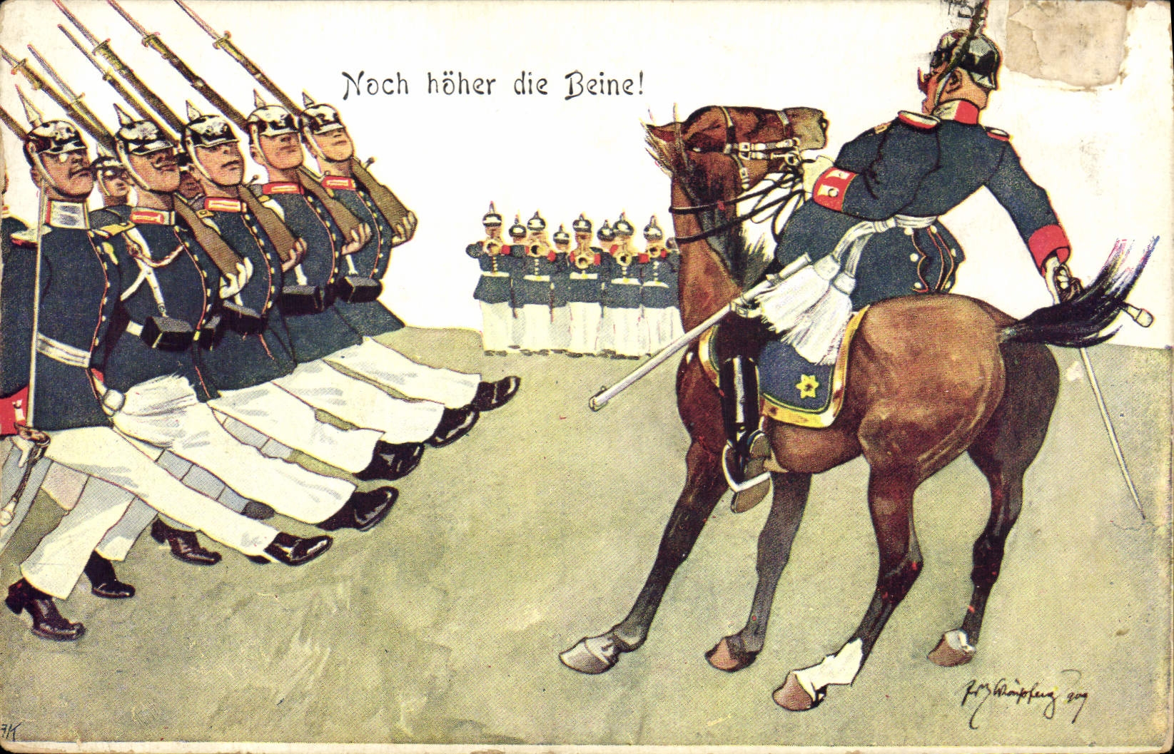 CPA Militaria Noch hoher die Beine