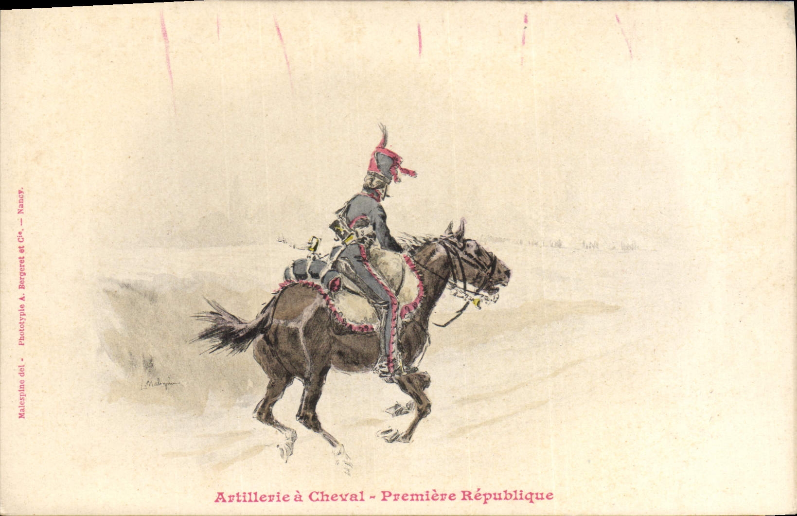 CPA Militaria Artillerie a cheval Premiere republique