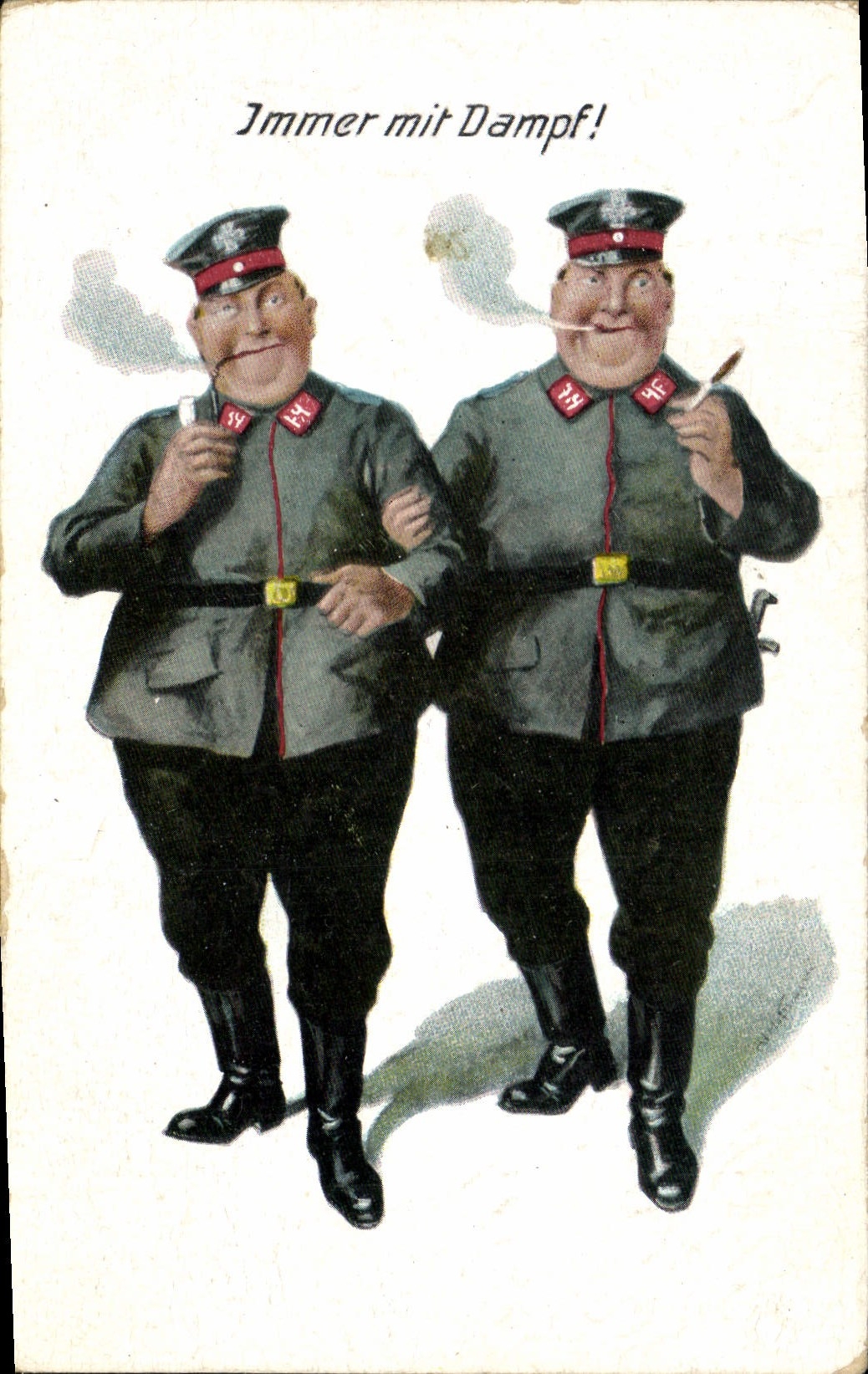 CPA Militaria Immer mit Dampf