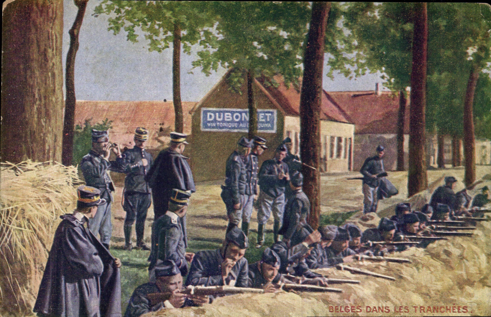 CPA Militaria Belges dans les tranchees 