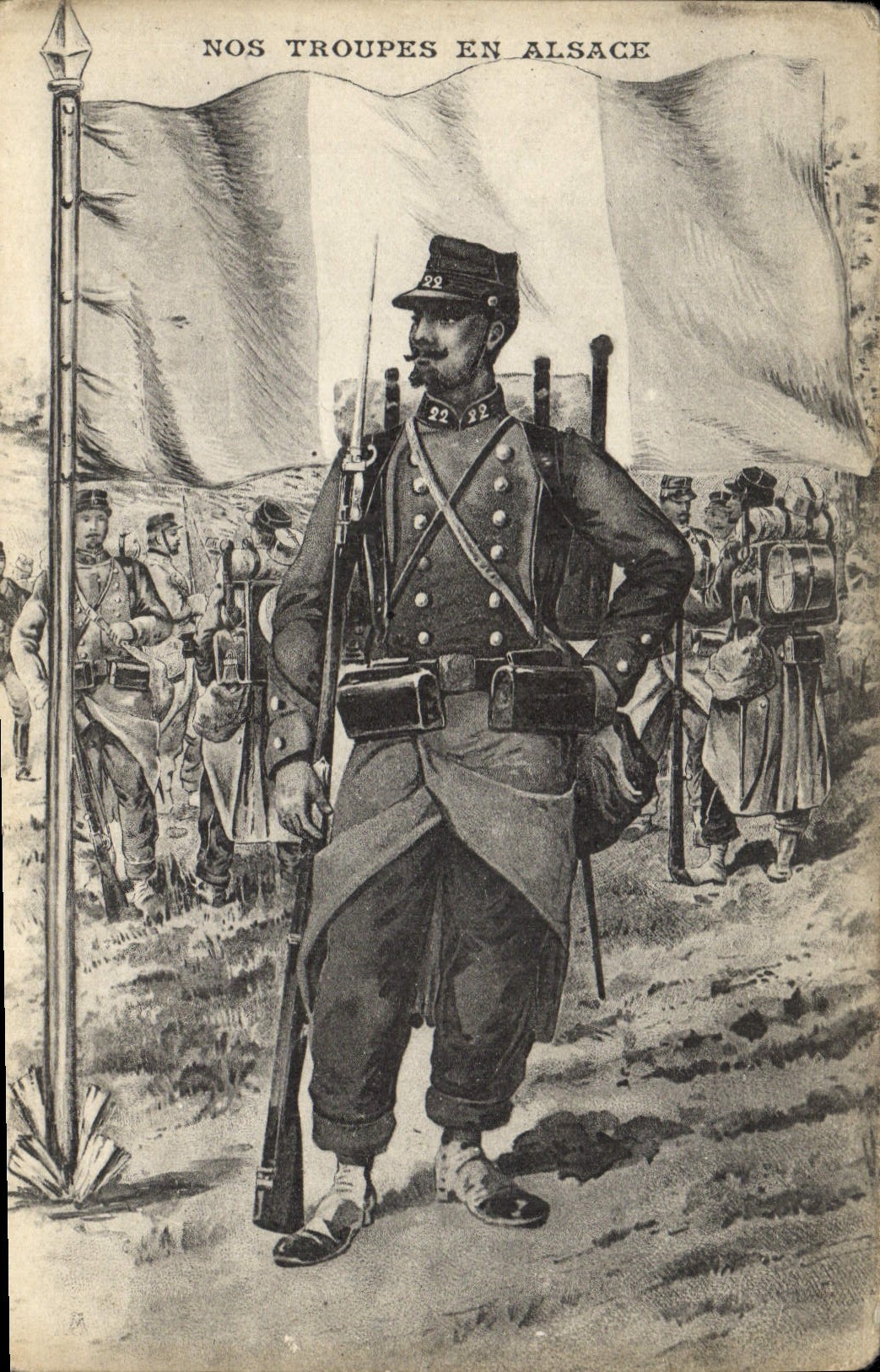 CPA Militaria Nos troupes en Alsace