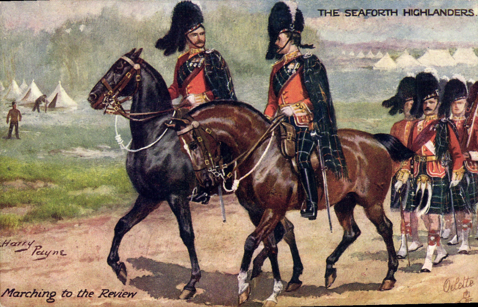 CPA Militaria Marching to the review The Seaforth Highlanders