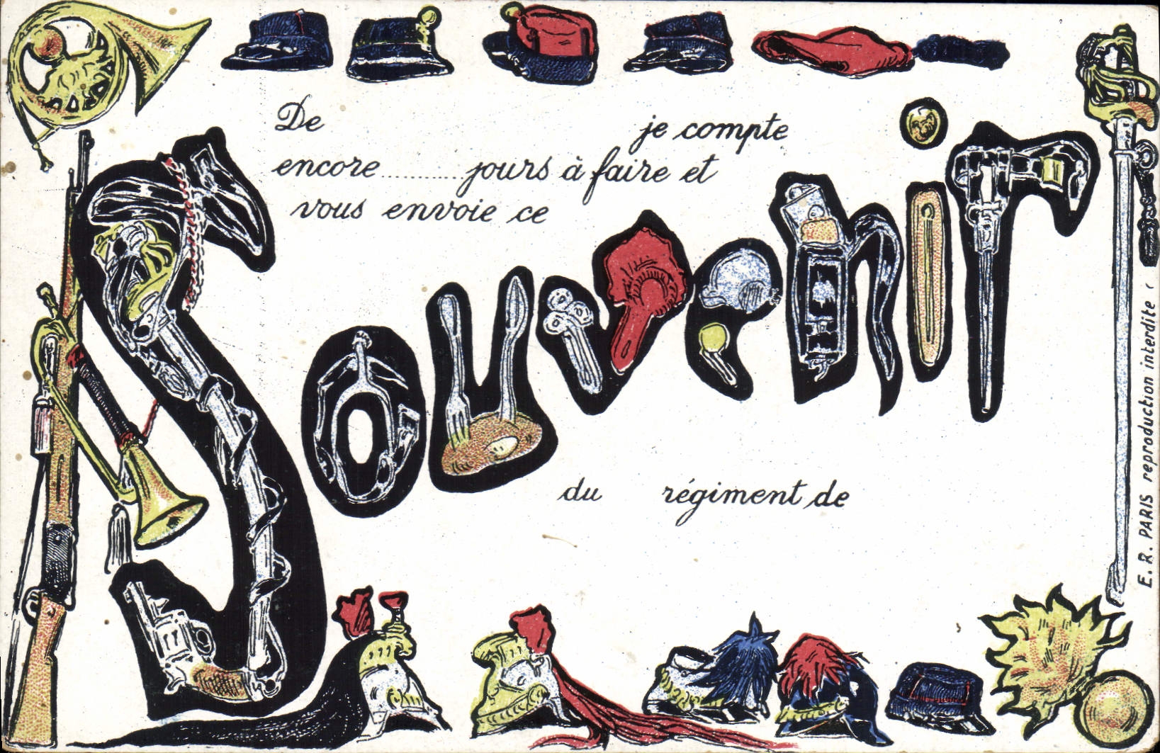 CPA Militaria Souvenir REgiment 