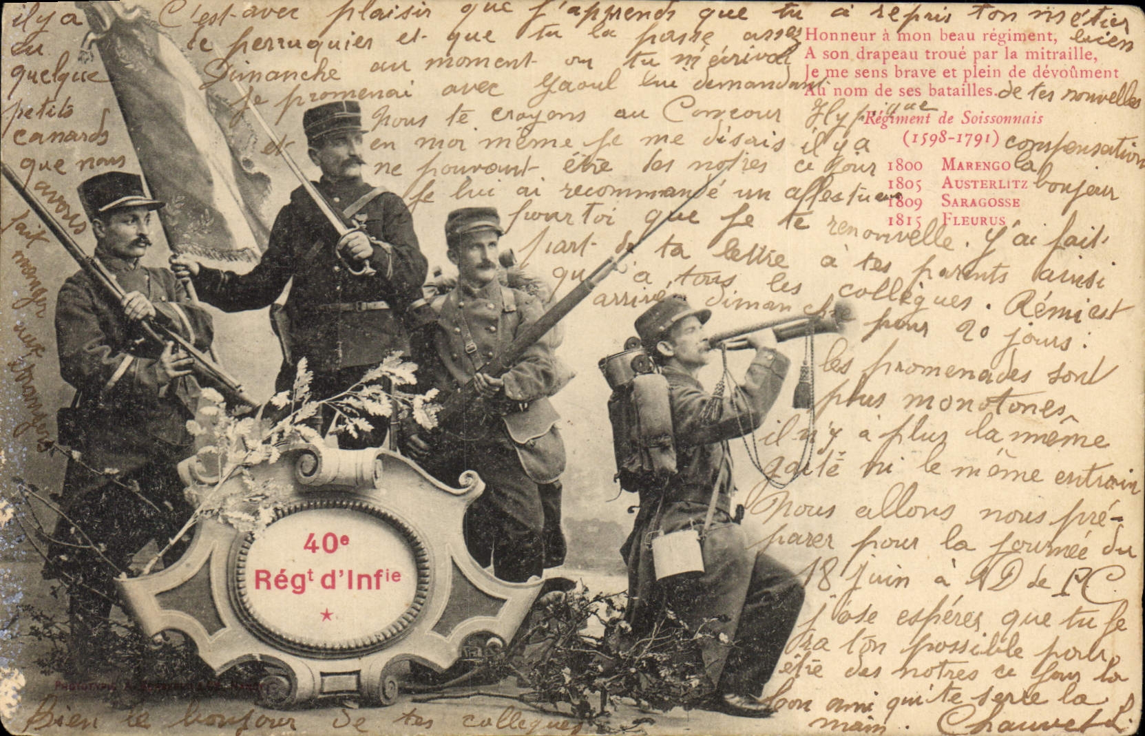 CPA Militaria 40eme Regiment d'infanterie