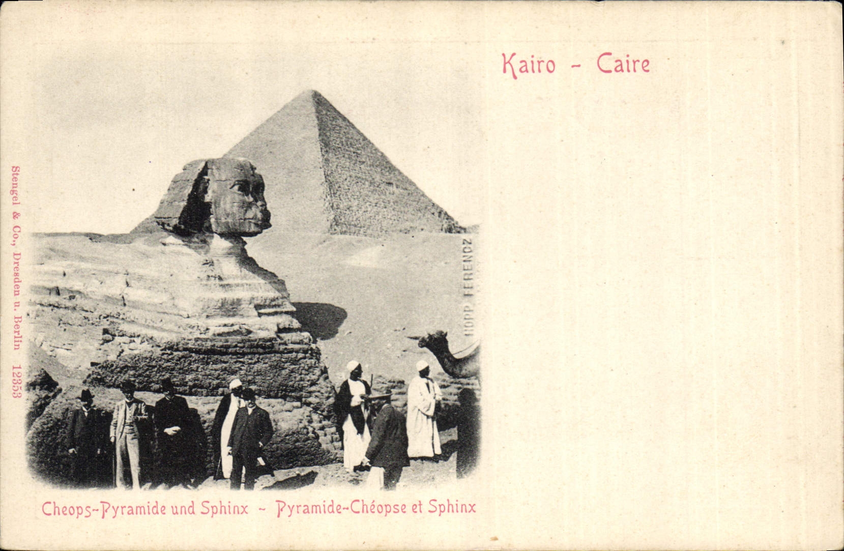 CPA Egypt Egypte Caire Cheops Pyramide und Sphinx