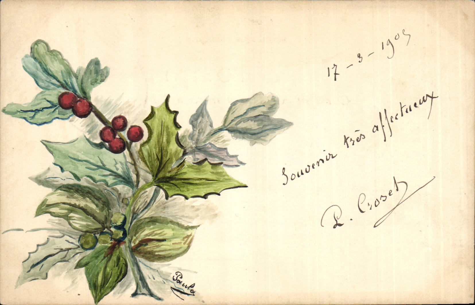 CPA Fantaisie (dessin a la main)  Fleurs 