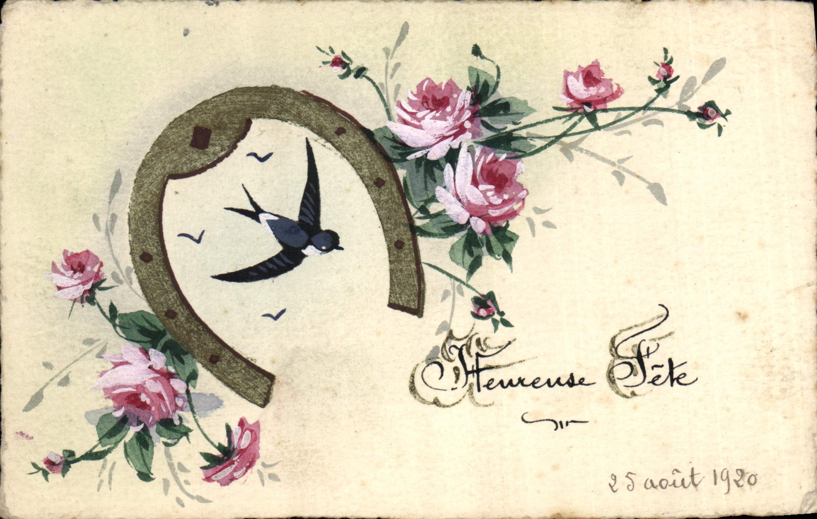 CPA Fantaisie (dessin a la main)  Fleurs 