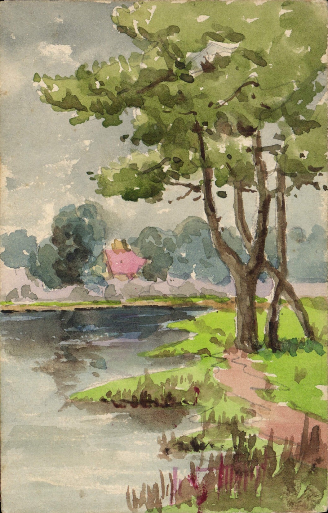 CPA Fantaisie (dessin a la main)  Paysage 