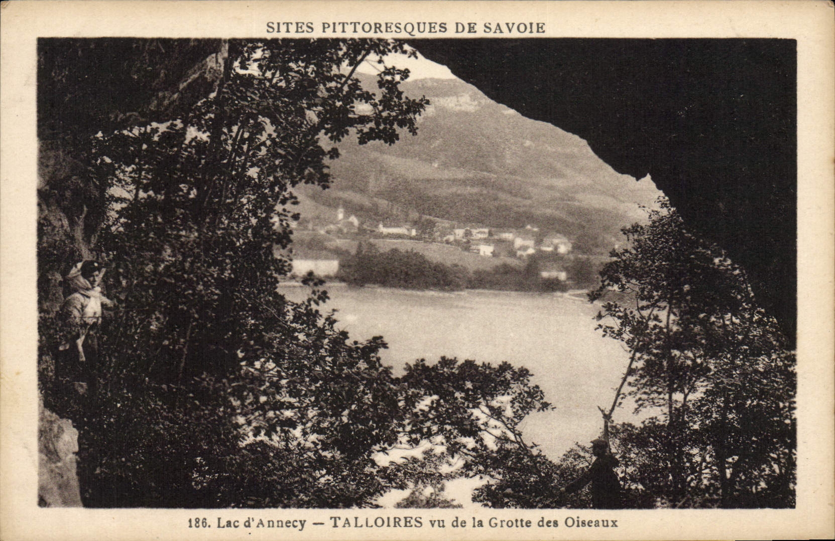 CPA Lac d'Annecy Talloires vue de la Grotte des oiseaux Grottes