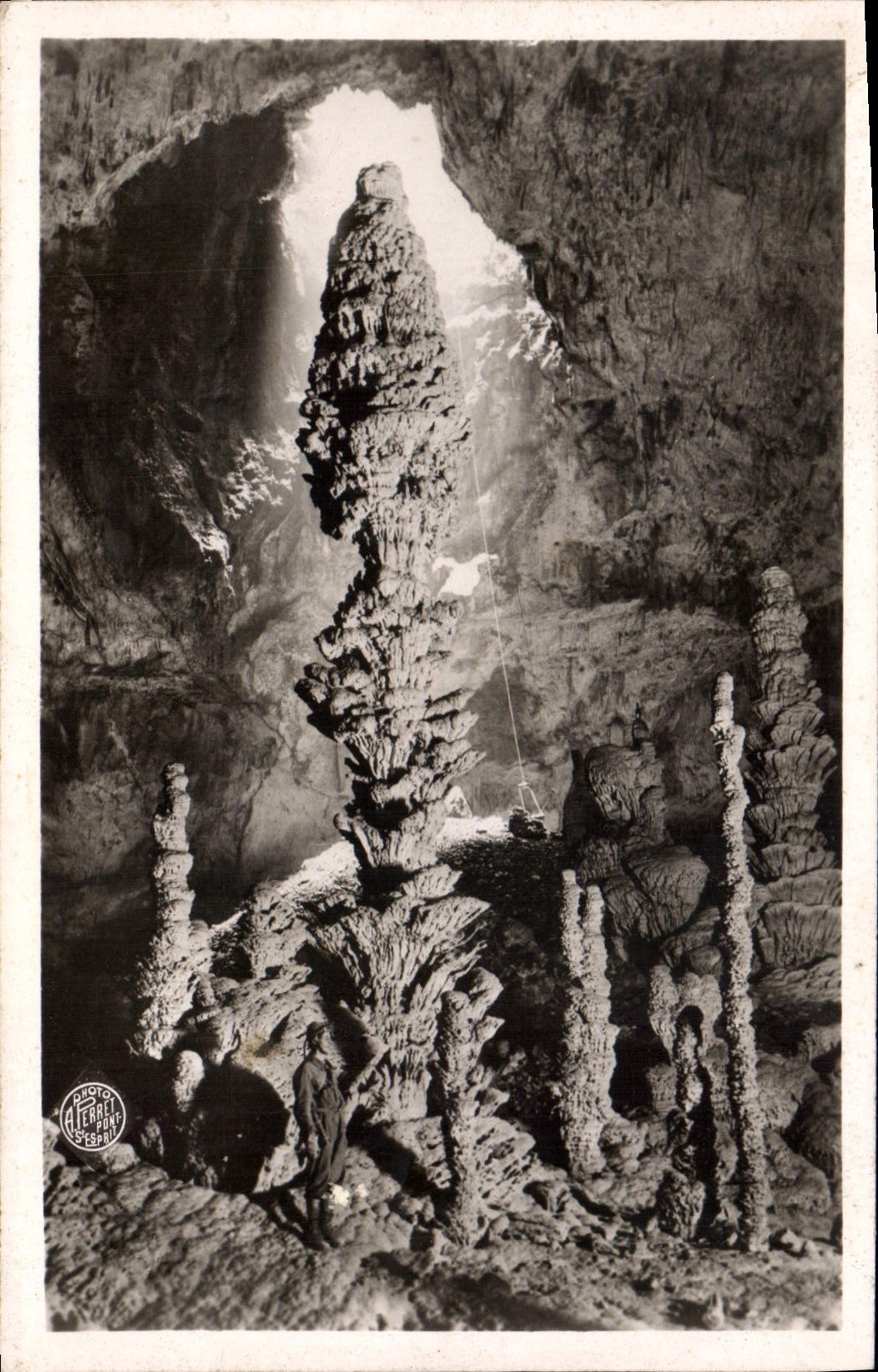 CPA Grotte Grottes Aven d'Orgnac Stalagmite en forme de pomme de pin
