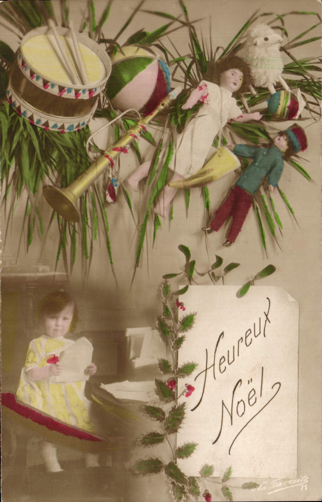 CPA Fantaisie Enfant Poupee Noel Militaria