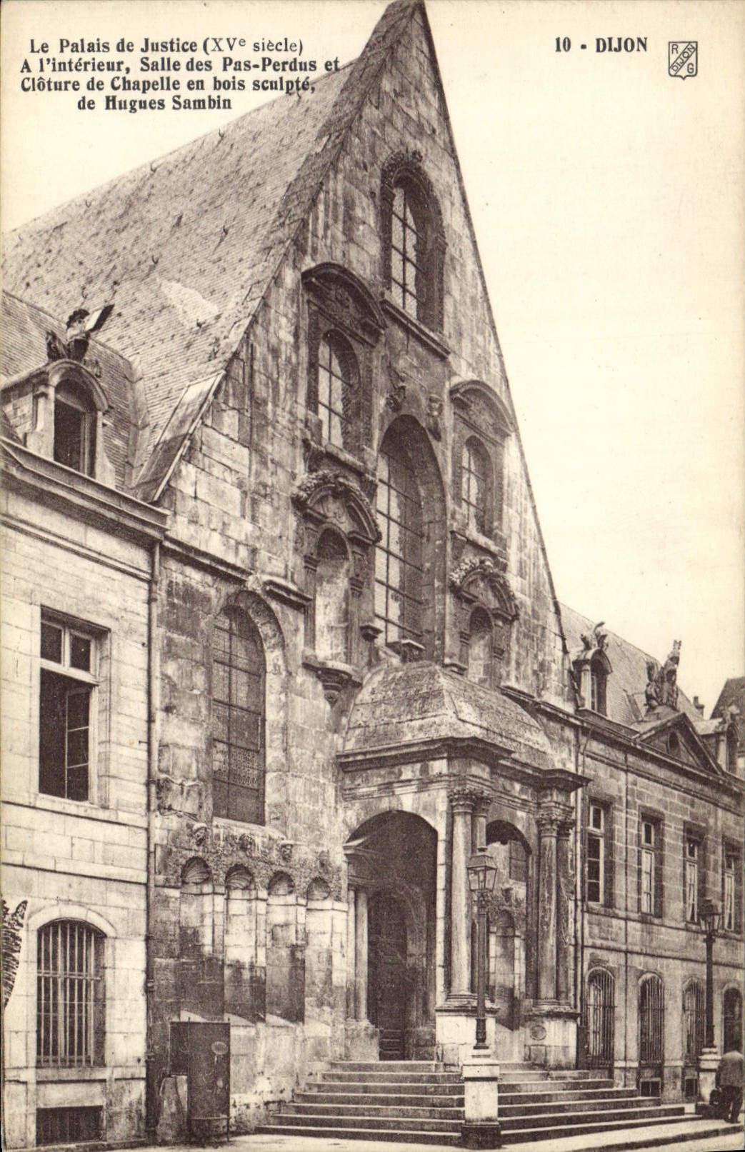 CPA Palais de Justice Dijon A l'interieur Salle des Pas Perdus et Cloture de chapelle en bois sculpt