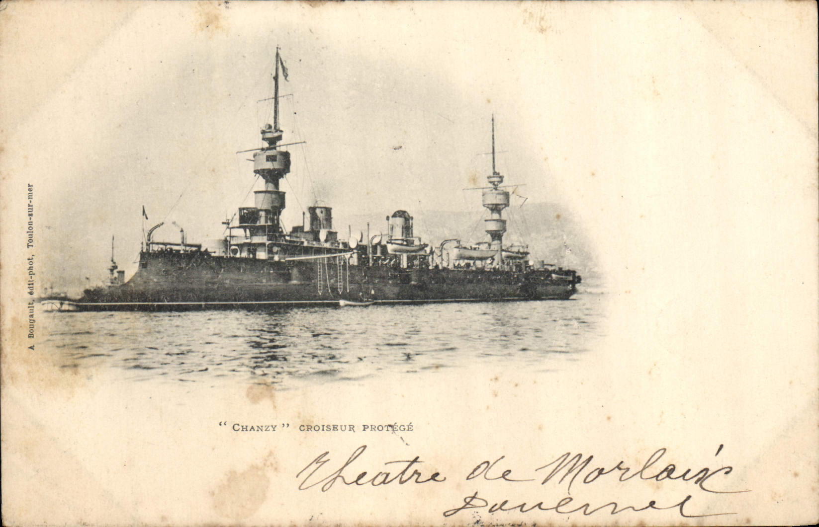 CPA Bateau de Guerre Chanzy Croiseur protege