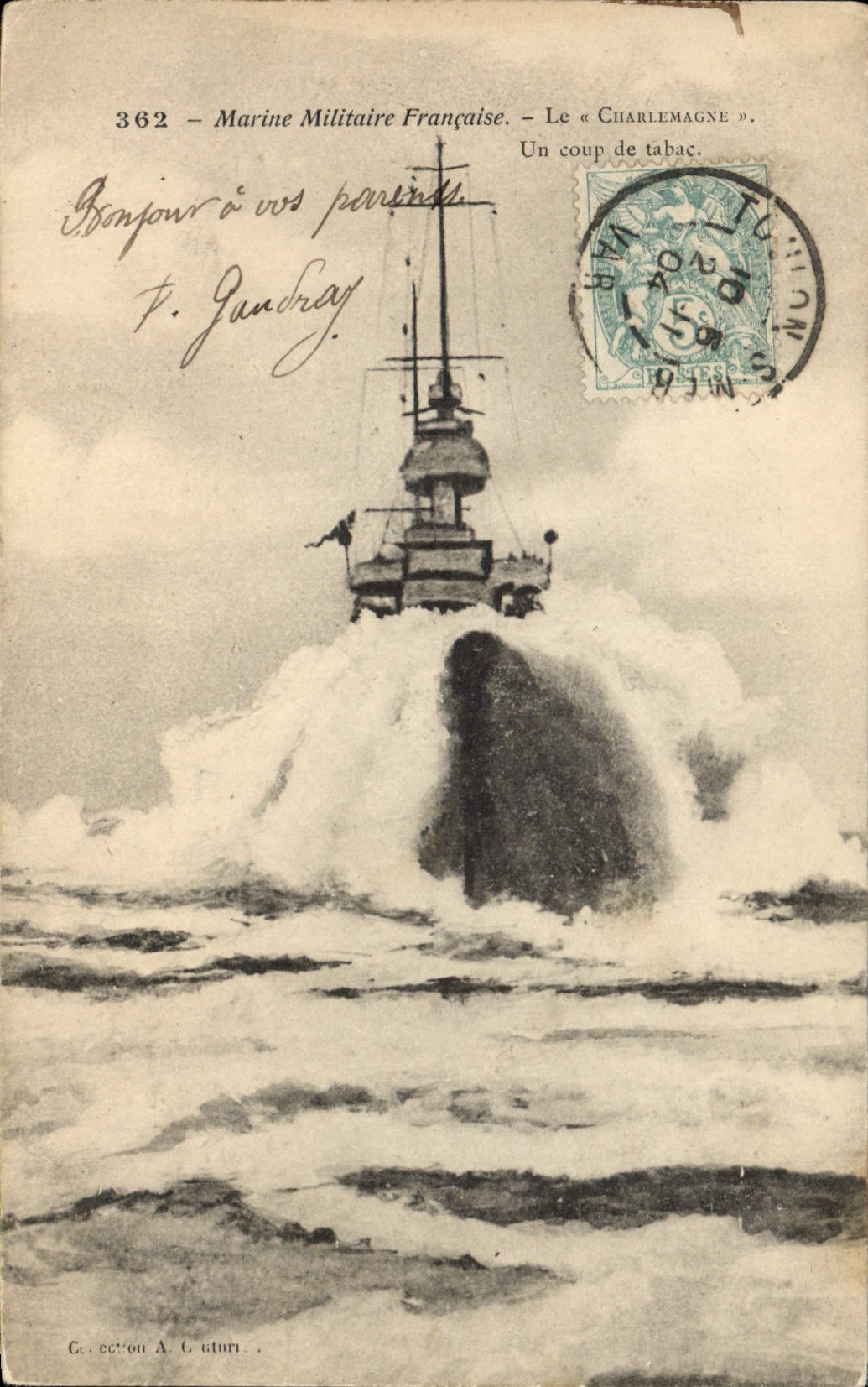 CPA Bateau de Guerre Le Charlemagne