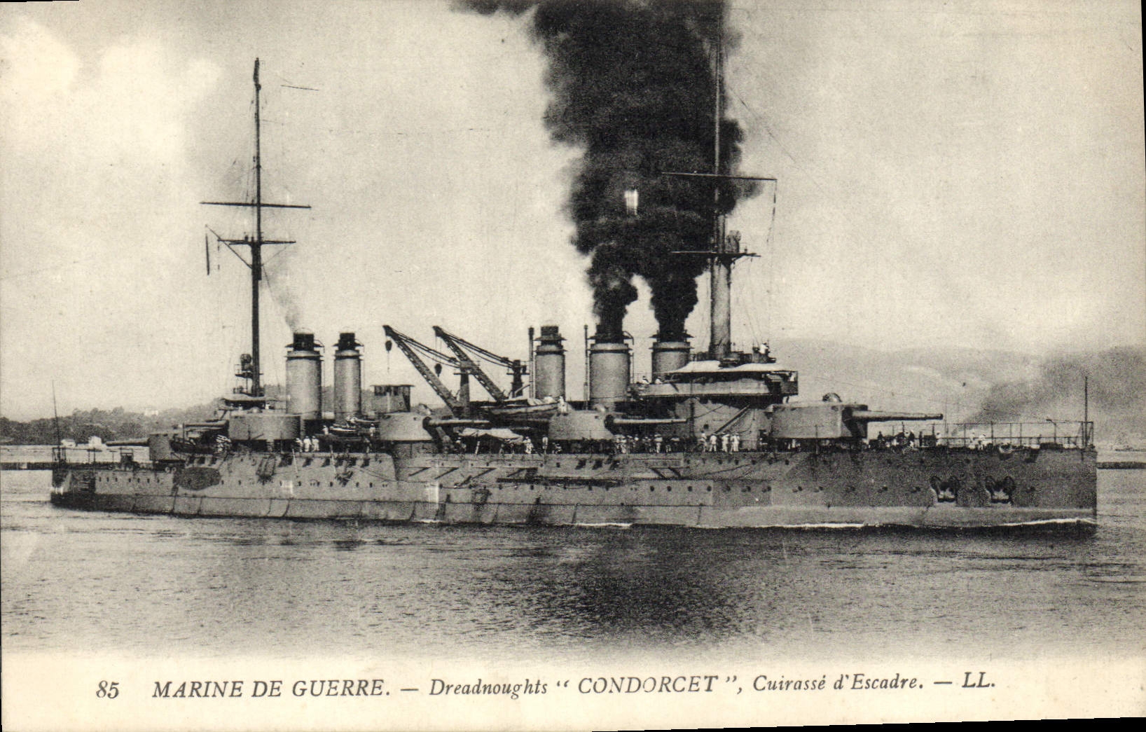 CPA Bateau de Guerre Dreadnoughts Condorcet Cuirasse d'escadre