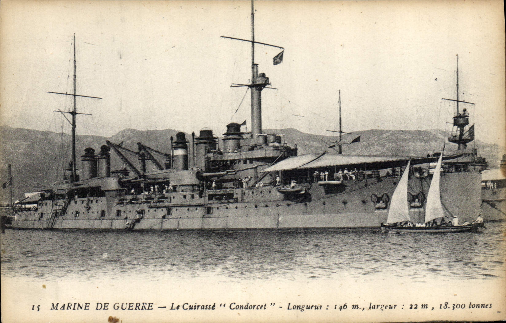 CPA Bateau de Guerre Le Cuirasse Condorcet 