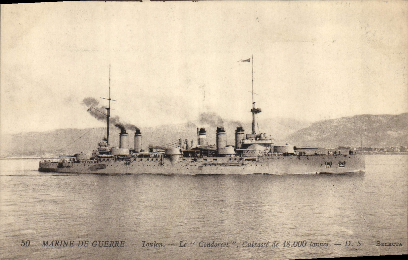 CPA Bateau de Guerre Toulon Le Condorcet 