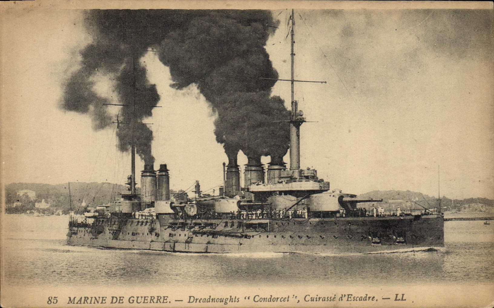 CPA Bateau de Guerre Dreadnoughts Condorcet Cuirasse d'escadre