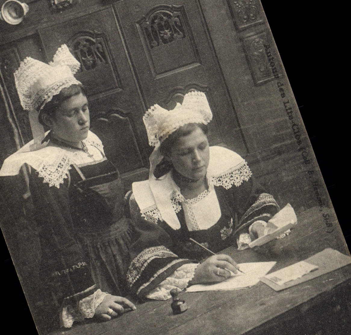 CPA Folklore La lettre au prisonnier de guerre 