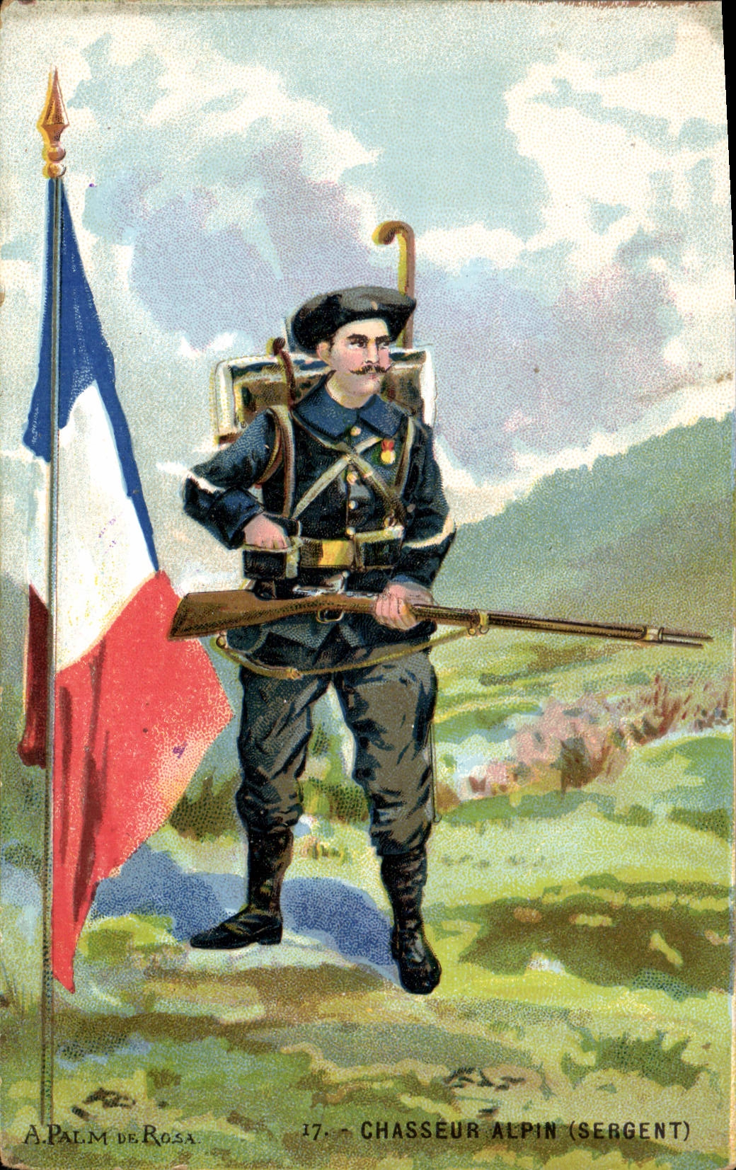 CPA Militaria Chasseur alpin (sergent)