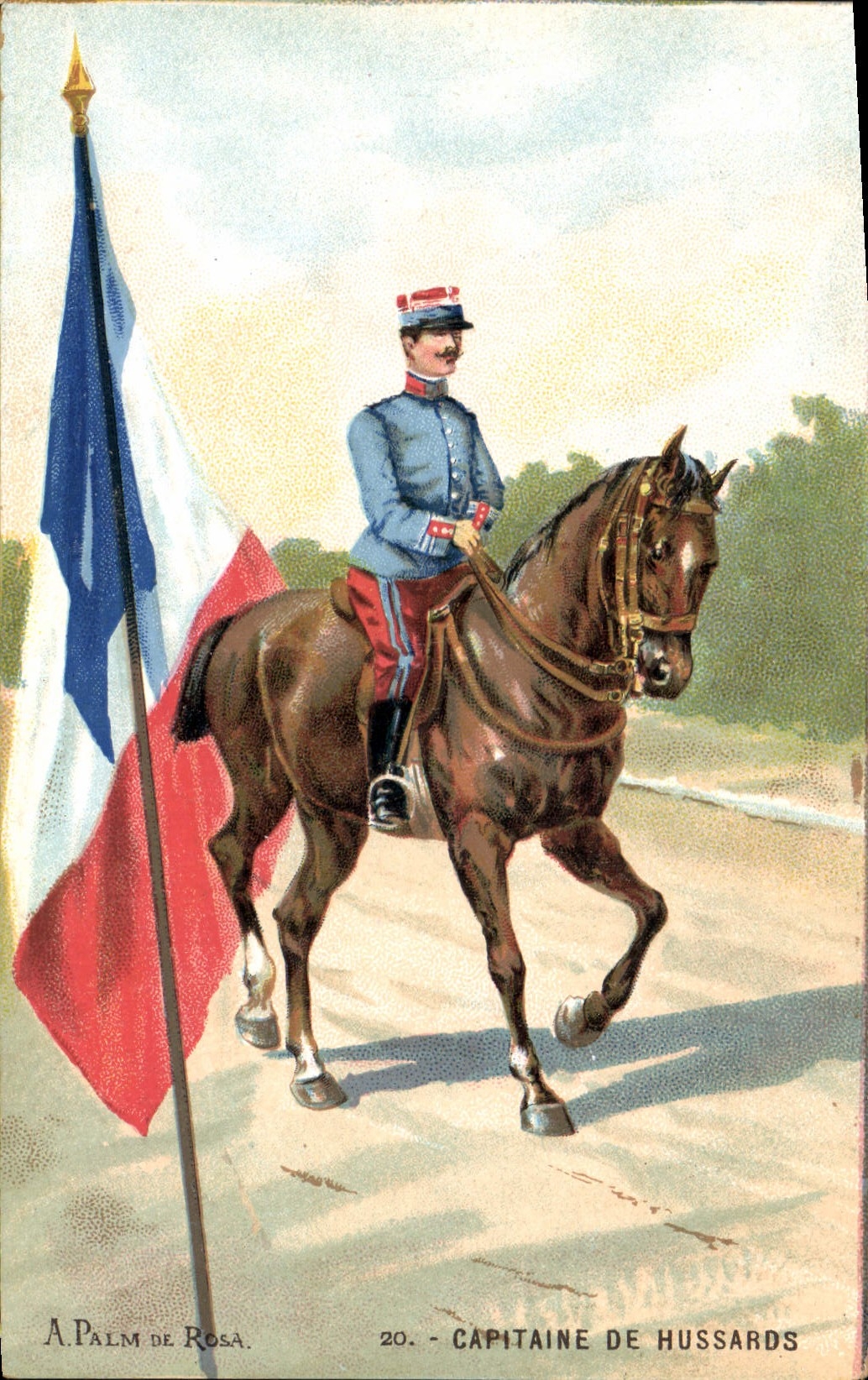 CPA Militaria Capitaine de Hussards