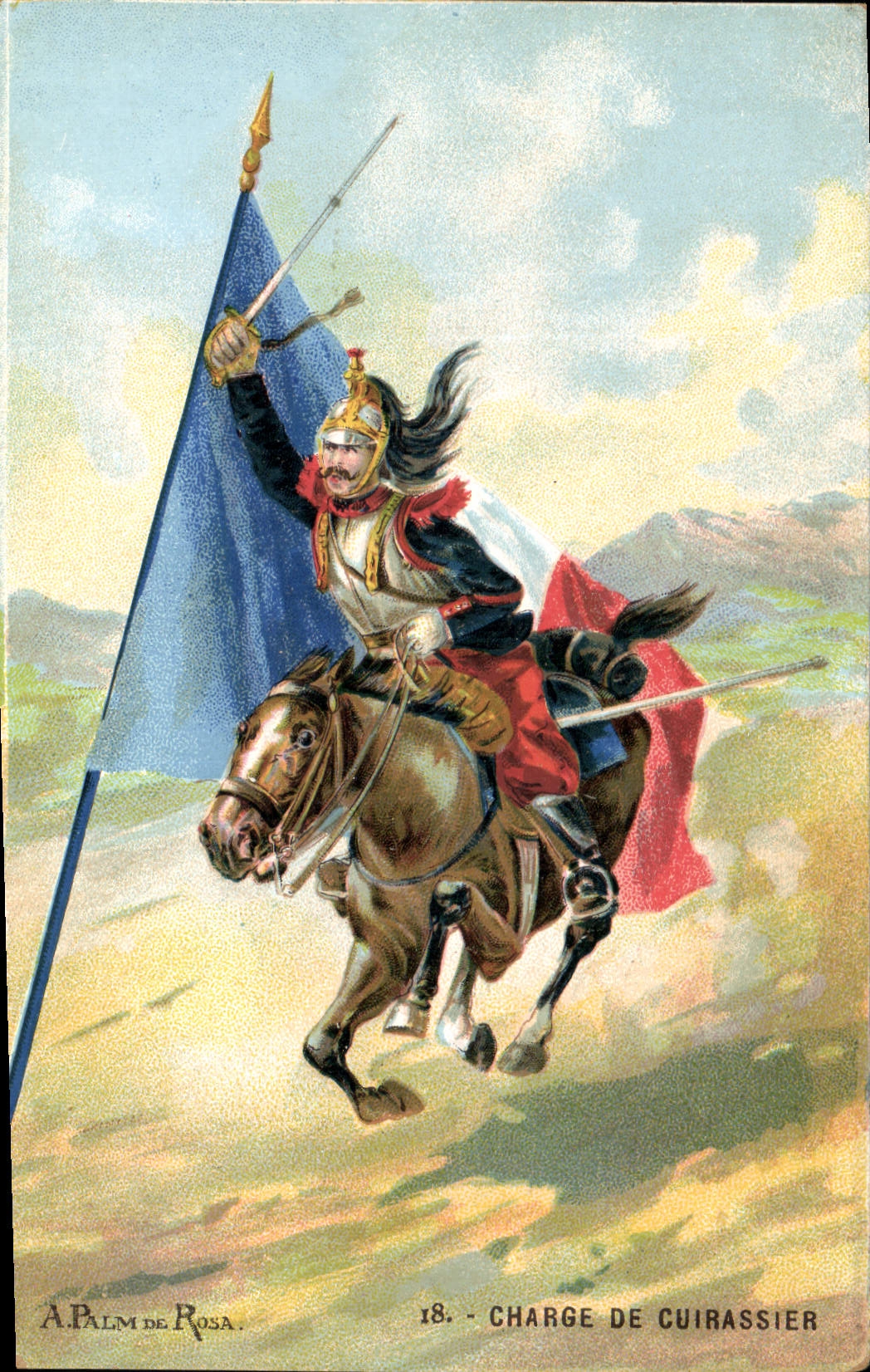 CPA Militaria Charge de cuirassier 