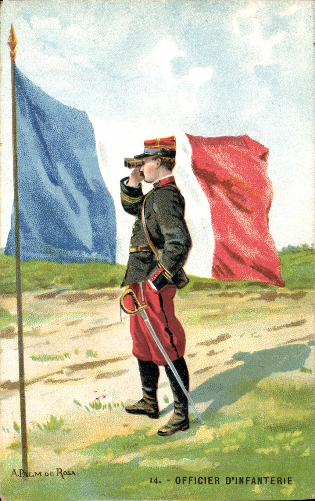 CPA Militaria Officier d'infanterie