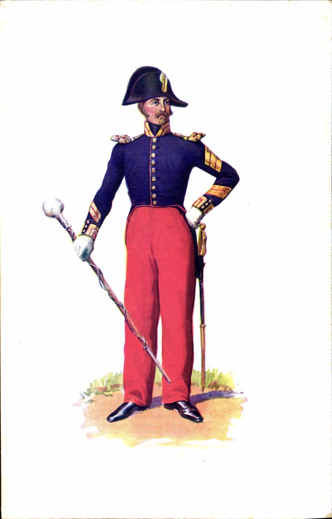 CPA Militaria Musee Marechal Franchet d'Esperey Alger Algerie Infanterie de ligne 1830 Tambour Major