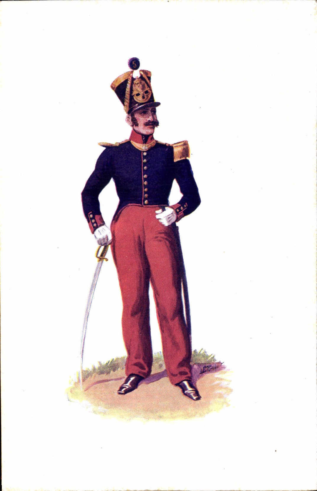 CPA Militaria Musee Marechal Franchet d'Esperey Alger Algerie Infanterie de ligne 1830 Officier