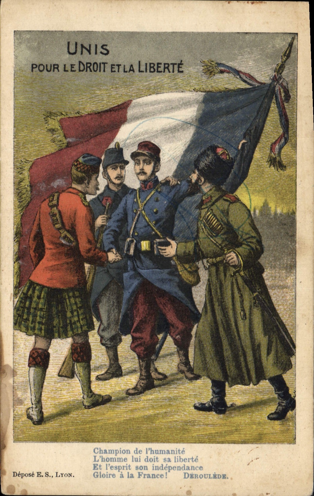 CPA Militaria Unis pour le Droit et la Liberte 