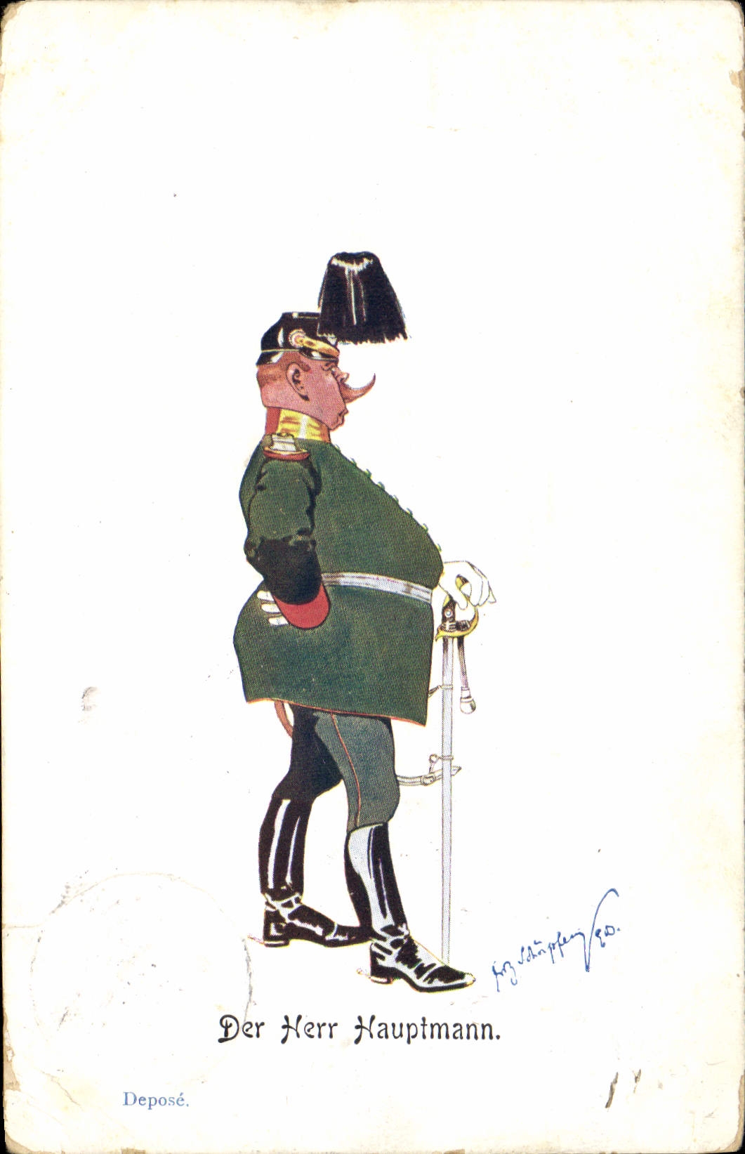 CPA Militaria Der Herr Hauptmann