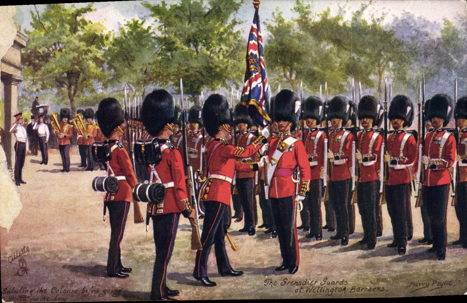 CPA Militaria The Grenadier Guards of Wellington Barracks London