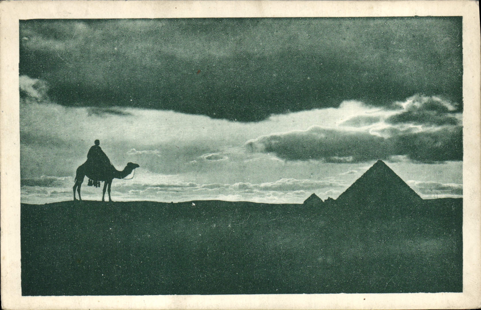 CPA Egypt Egypte The desert at sunset