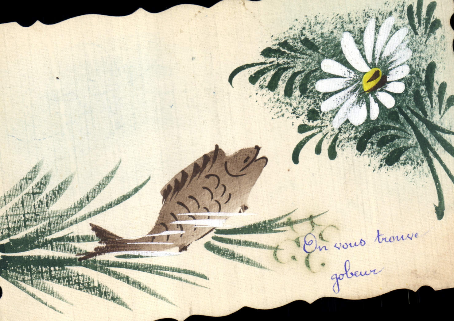 CPA Fantaisie (dessin a la main) Fleurs