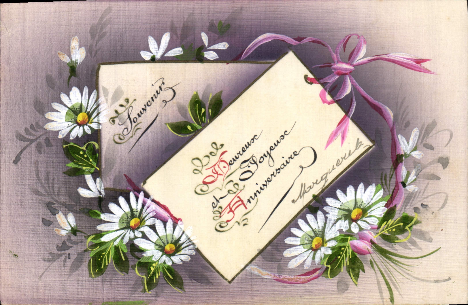 CPA Fantaisie (dessin a la main) Fleurs