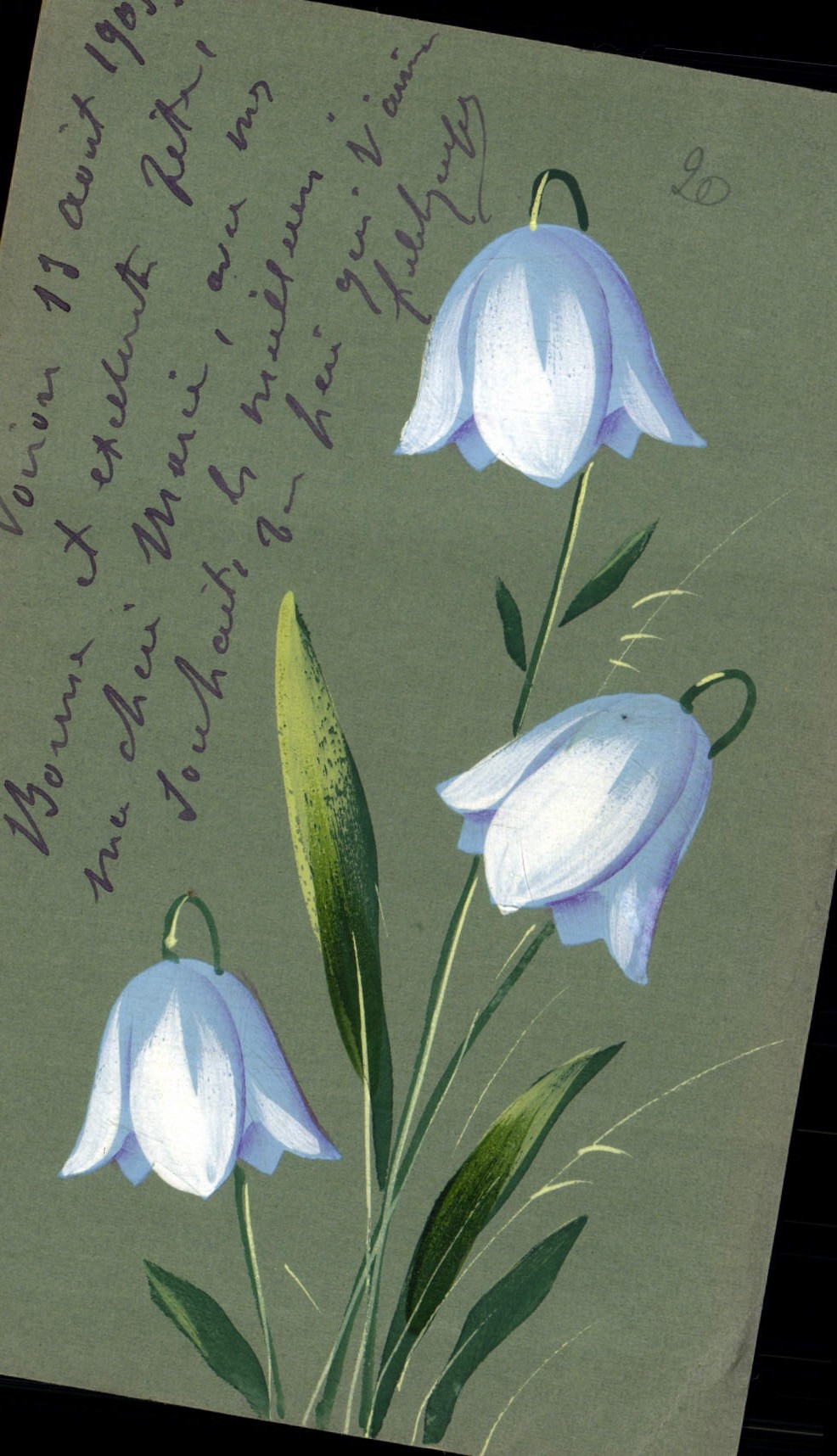 CPA Fantaisie (dessin a la main) Fleurs