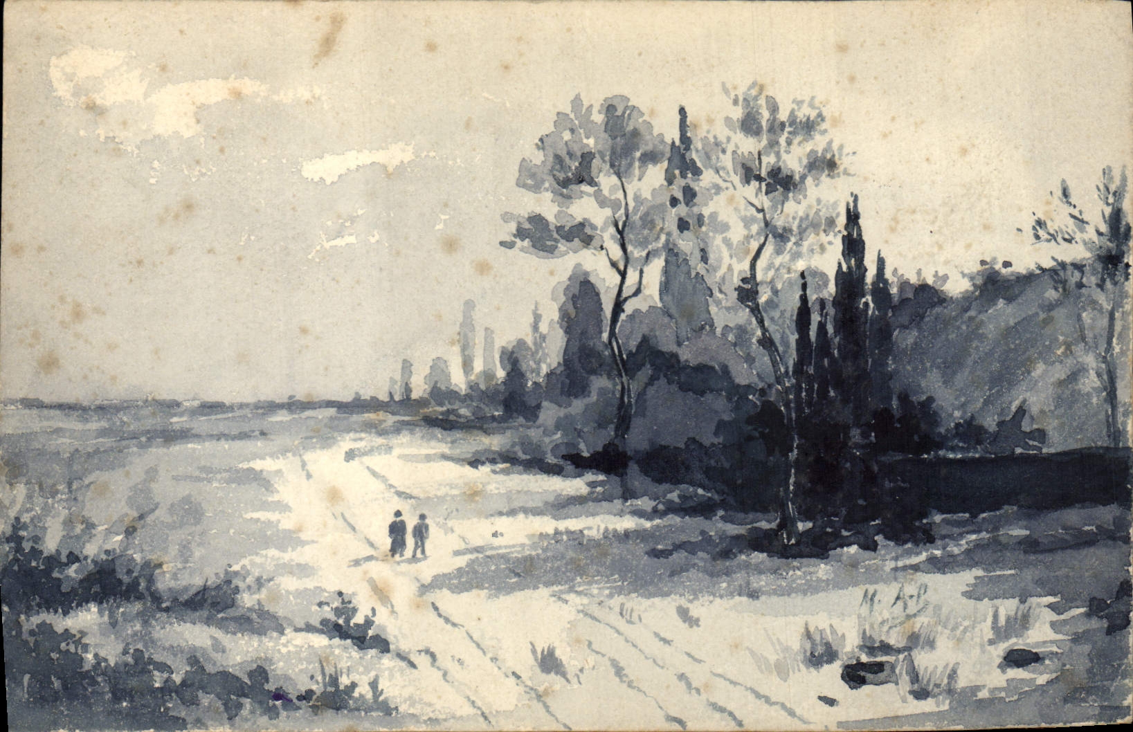 CPA Fantaisie (dessin a la main) Paysage