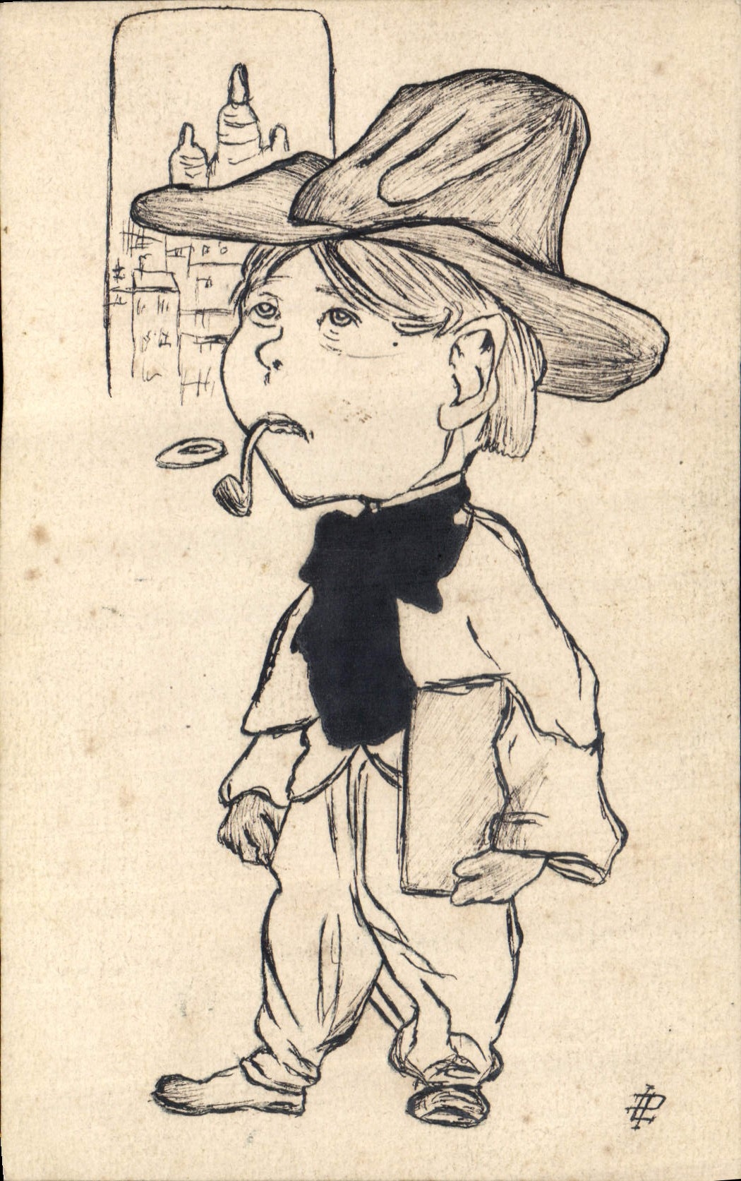 CPA Fantaisie (dessin a la main) Enfant