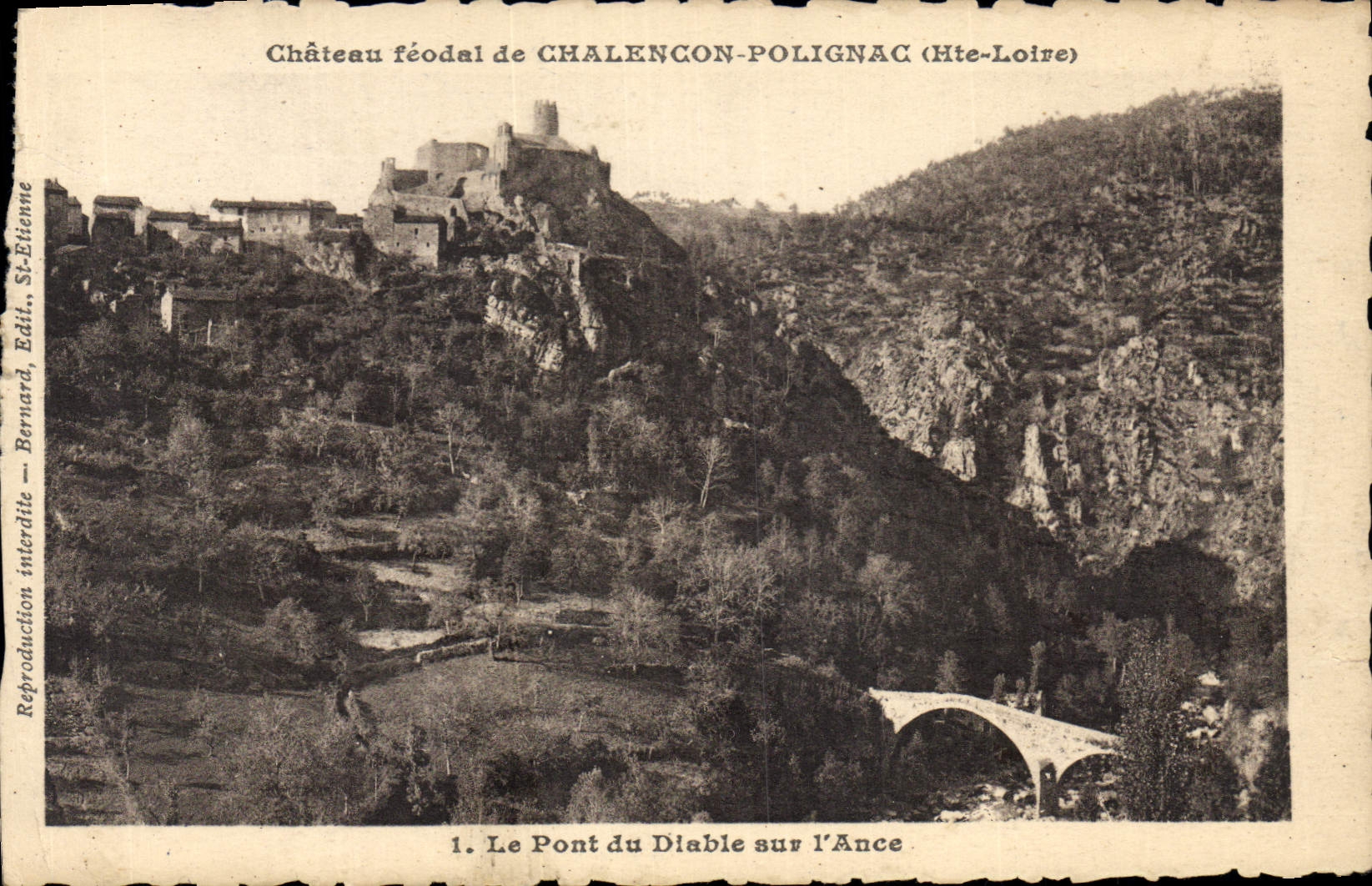 CPA Chateau feodal de Chalencon Polignac (Hte Loire) Le Pont du Diable sur l'Ance 