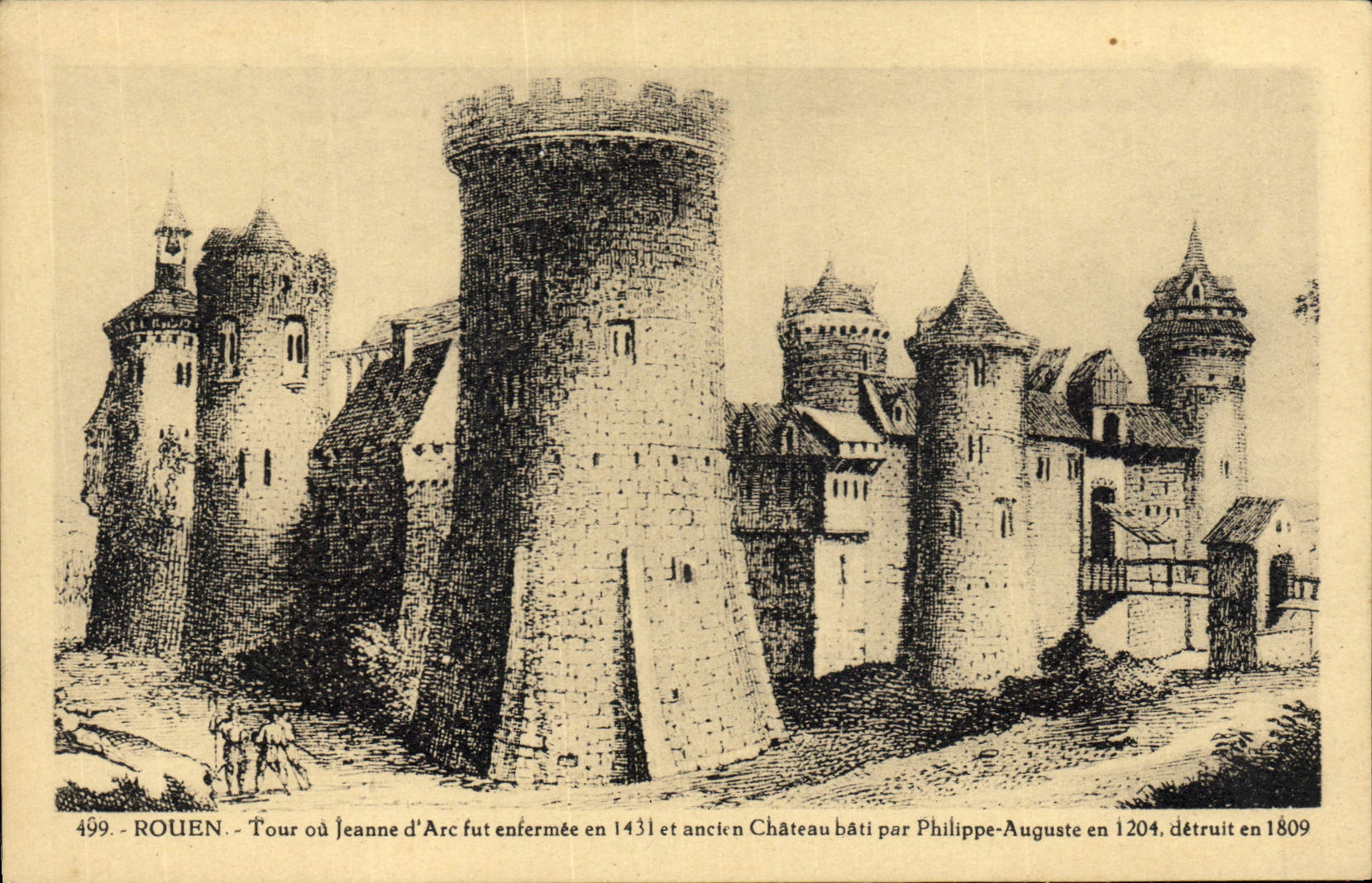 CPA Rouen Tour ou Jeanne d'Arc fur enfermee en 1431 et ancien chateau bati par Philippe Auguste en 1